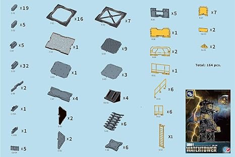 HiPlay 1/18 Scale Action Figure Accessory: Diorama Building Set, Watchtower Model for Miniature Collectible Figure SIB01