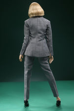 1/6 Scale Figure Doll Clothes: Blue Female Slim-Fit Suit for 12-inch Collectible Action Figure