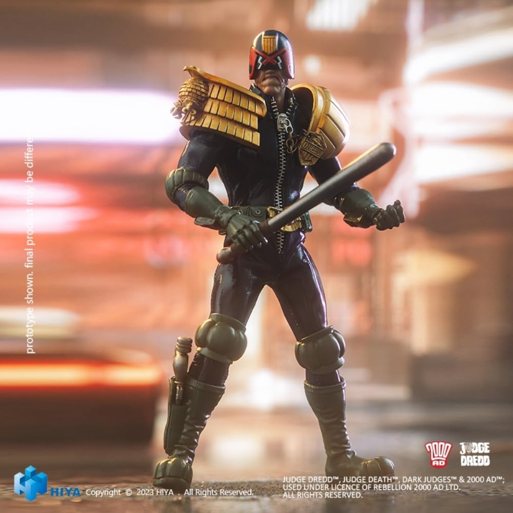 HiPlay HIYA Toys Collectible Action Figure Full Set: Exquisite Super Series, Judge Dredd, 1:12 Scale Miniature