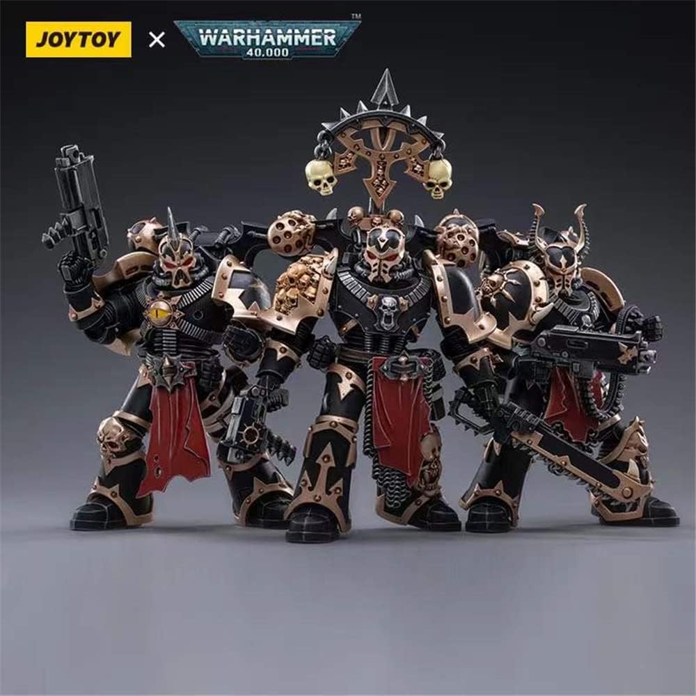 JoyToy - Figurine d'action de science-fiction officielle Warhammer 40K sous licence à l'échelle 1:18 - Black Legion Chaos Space Marine E