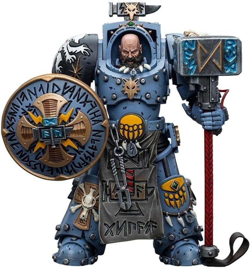 HiPlay JoyToy Warhammer 40K Collectible Figure: Space Wolves Arjac Rockfist 1:18 Scale Action Figures