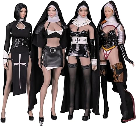 HiPlay 1/6 Scale Female Figure Doll Clothes: Church Unconstrained Sister Set for 12-Inch Collectible Action Figure SA002 (C)