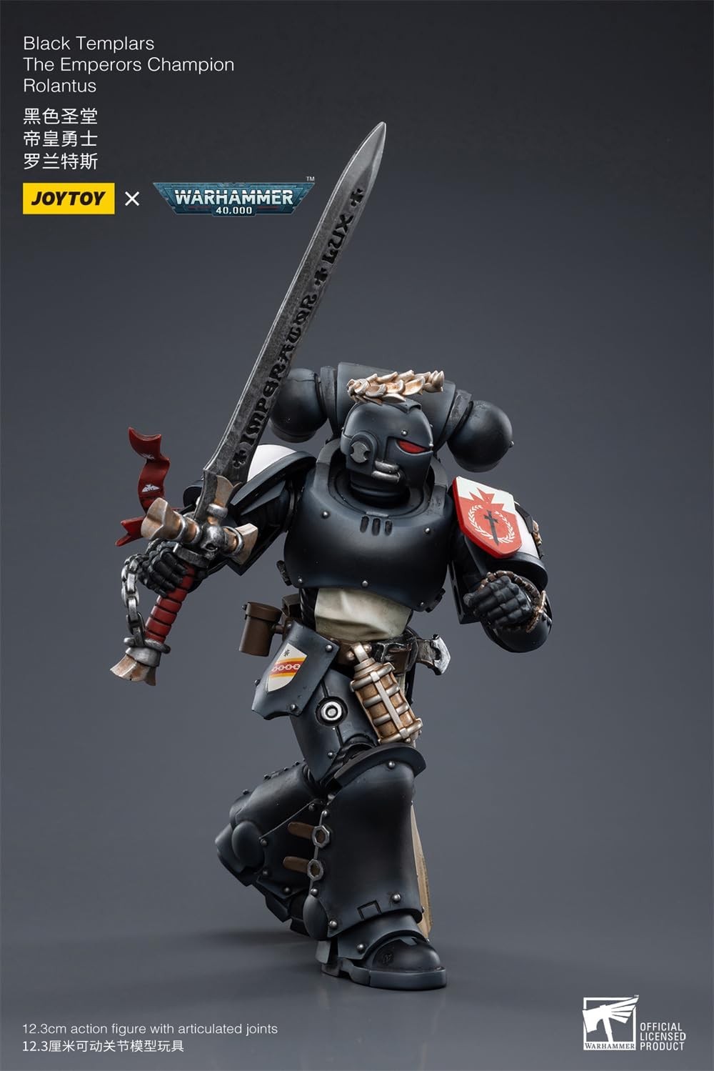 HiPlay JoyToy 40K Officially Licensed 1/18 Scale Action Figures Full Set Series Black Templars, Rolantus