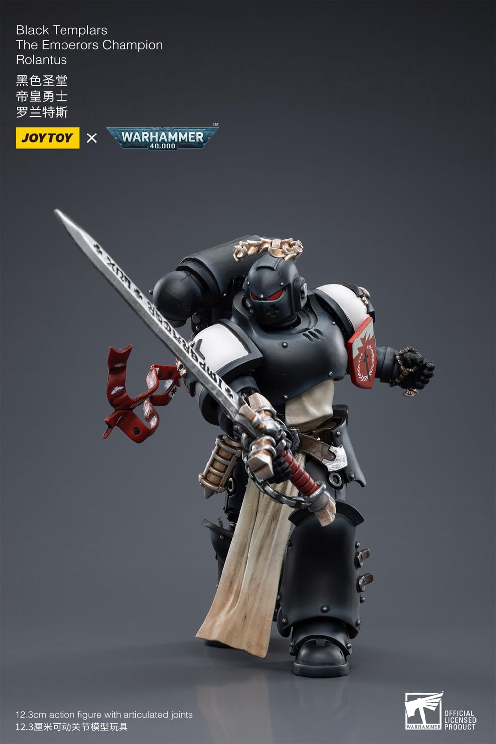 HiPlay JoyToy 40K Officially Licensed 1/18 Scale Action Figures Full Set Series Black Templars, Rolantus