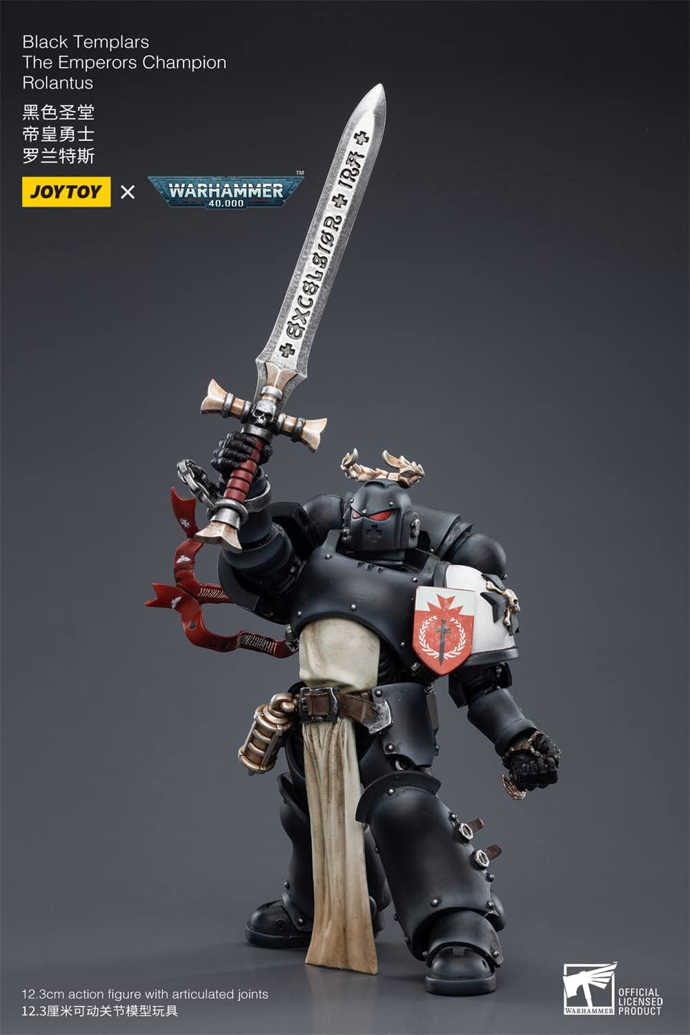 HiPlay JoyToy 40K Officially Licensed 1/18 Scale Action Figures Full Set Series Black Templars, Rolantus