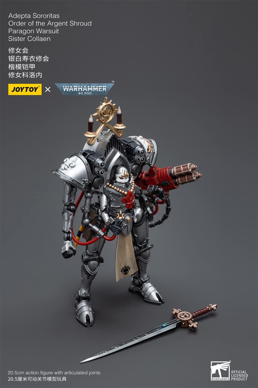 HiPlay JoyToy Warhammer 40K Adepta Sororitas Order of The Argent Shroud Paragon Warsuit Sister Collaen 1:18 Scale Collectible Action Figure