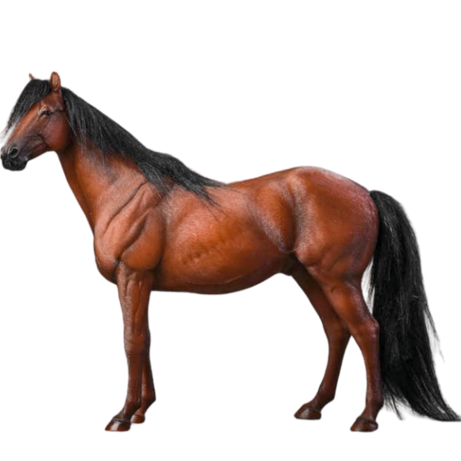 HiPlay JXK Collectible Horse Figure: Warmblood Horse, Expertly Hand-Painted, Lifelike, Safe Resin, 1:12 Scale Miniature Animal Figurine