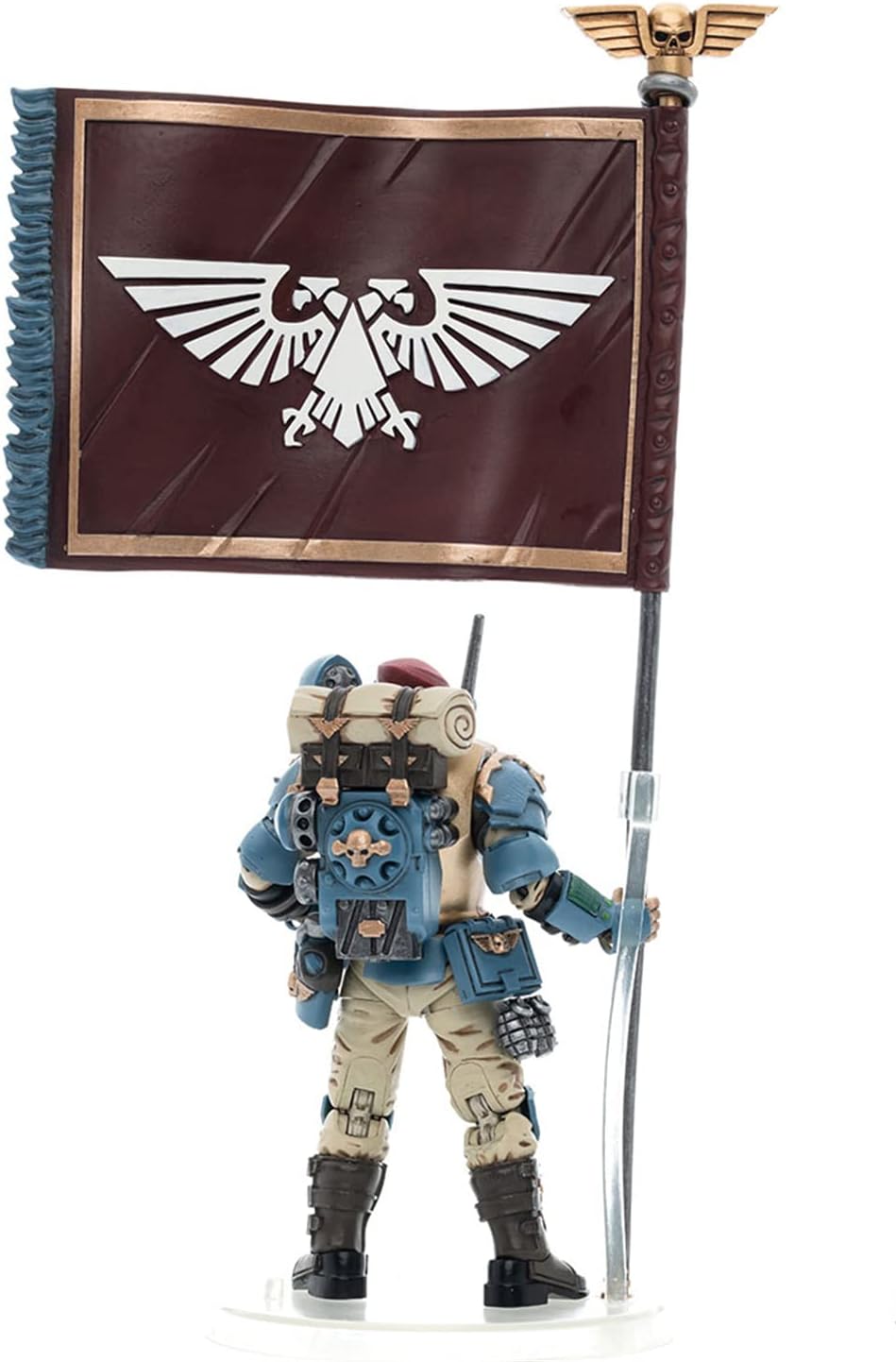 JoyToy Warhammer 40K 1/18 Scale Astra Militarum Tempestus Scions Command Squad 55th Kappic Eagles Banner Bearer Action Figure