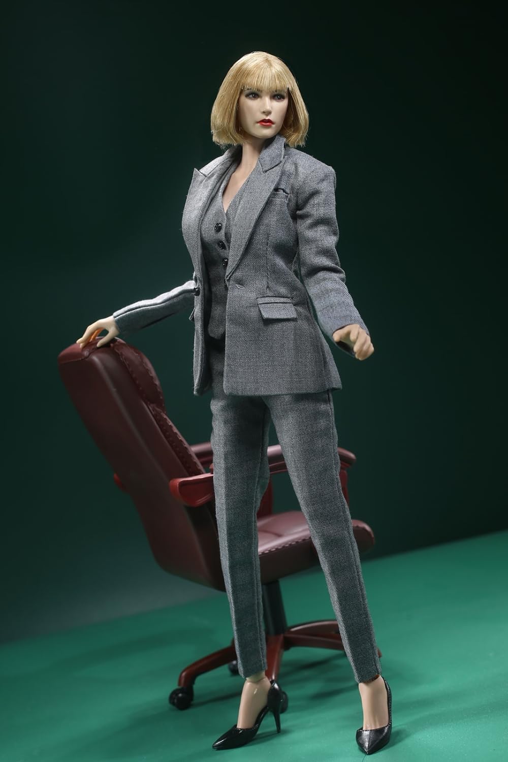 1/6 Scale Figure Doll Clothes: Blue Female Slim-Fit Suit for 12-inch Collectible Action Figure