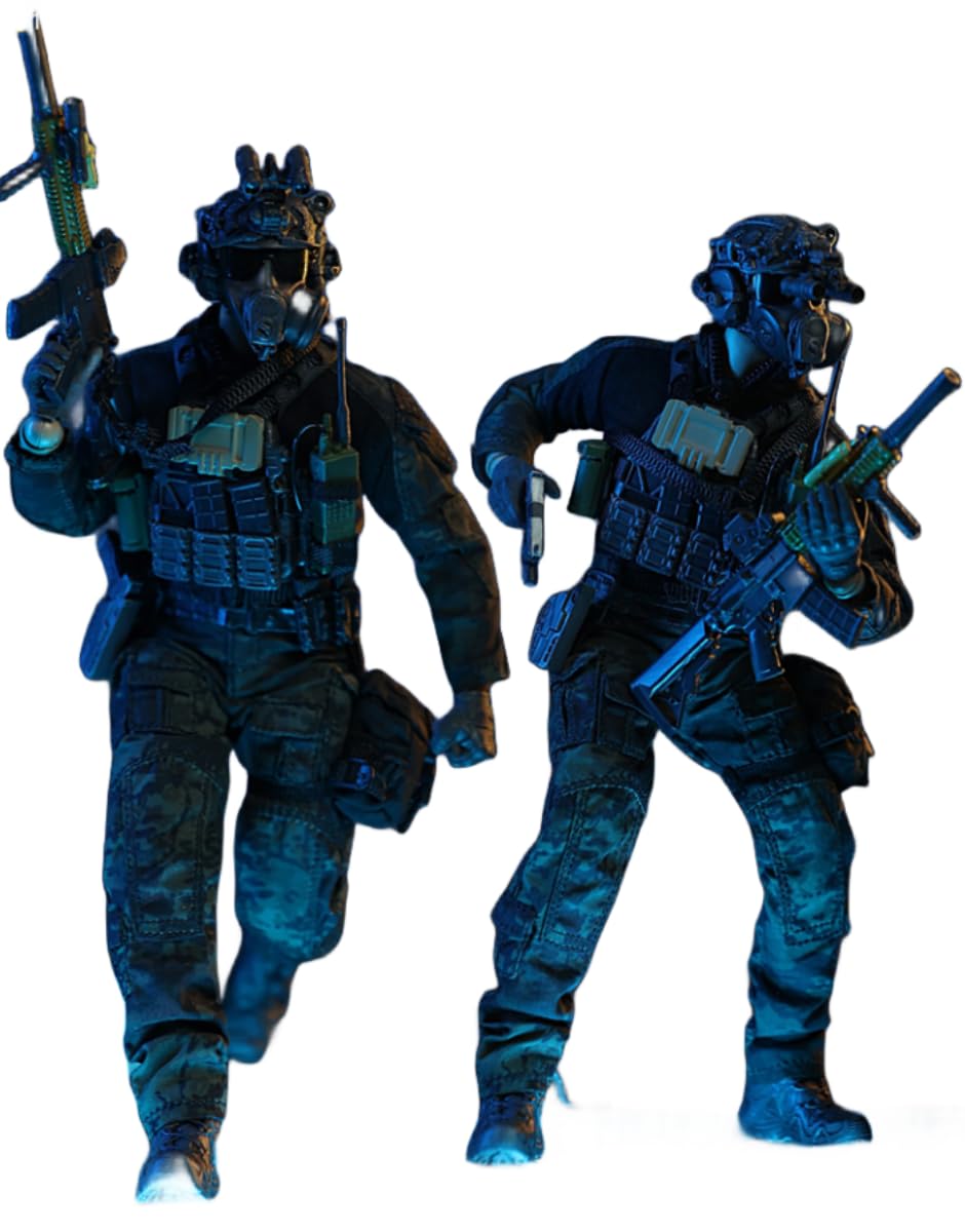 HASUKI Male Collectible Figure: Black Ops, Military Style, 1:12 Scale Miniature