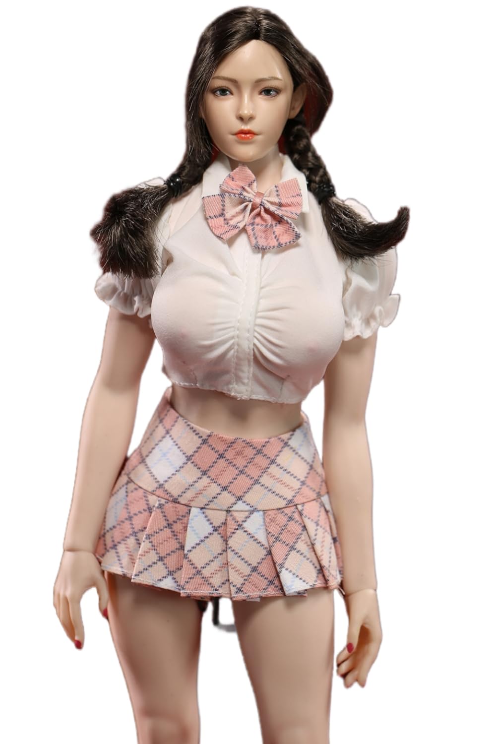 Ropa para muñeca a escala 1/6: blusa corta con mangas abullonadas verdes y cuello halter para figura de acción coleccionable de 12 pulgadas