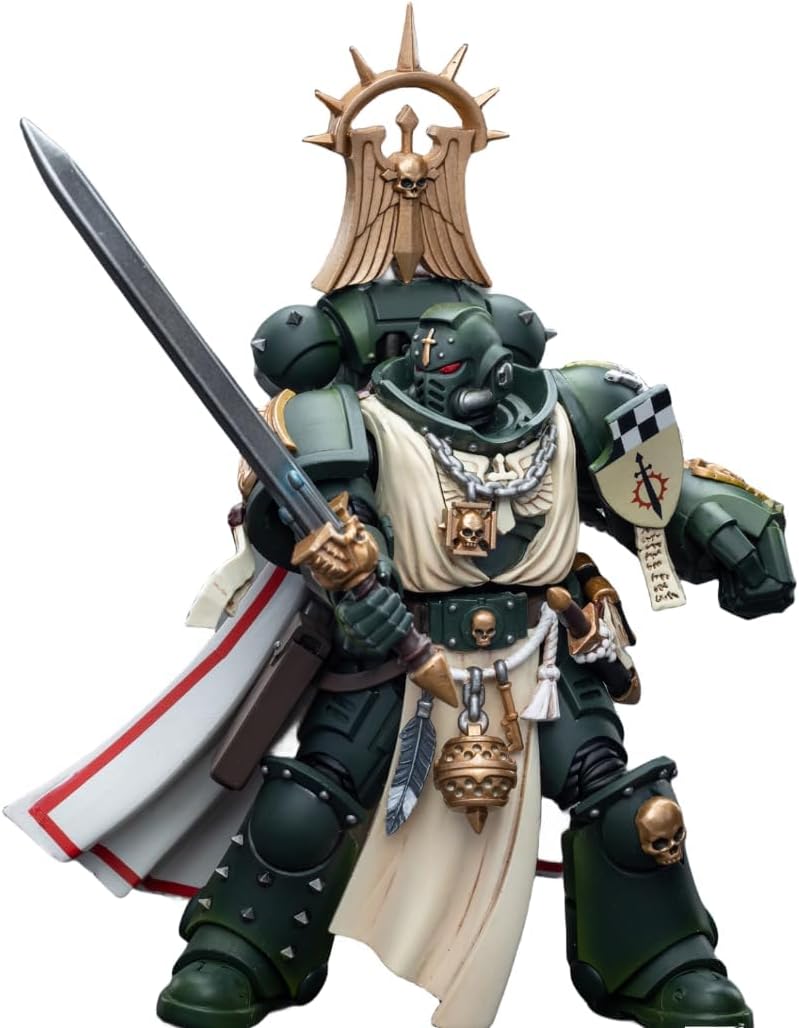 HiPlay JoyToy Warhammer 40K Collectible Figure: Dark Angels Master with Power Fist 1:18 Scale Action Figures JT7691