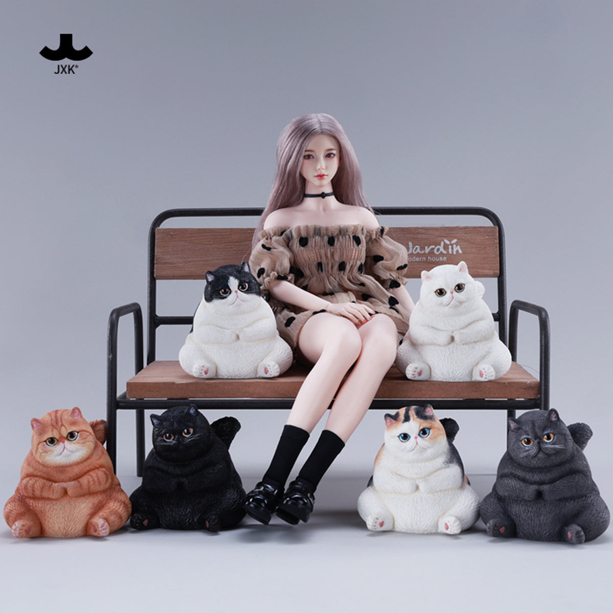 JXK Chubby Cat Static Animal Figurine