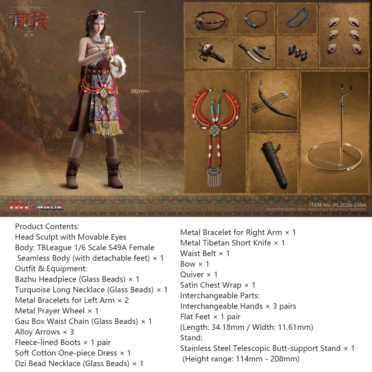 TBLeague Xuelian & Gesang, 1/6 Scale Tibetan Collectible Figure with Movable Eyes