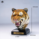 JXK SA004 Tiger Head Statue Realistic Collectible Animal Figurine