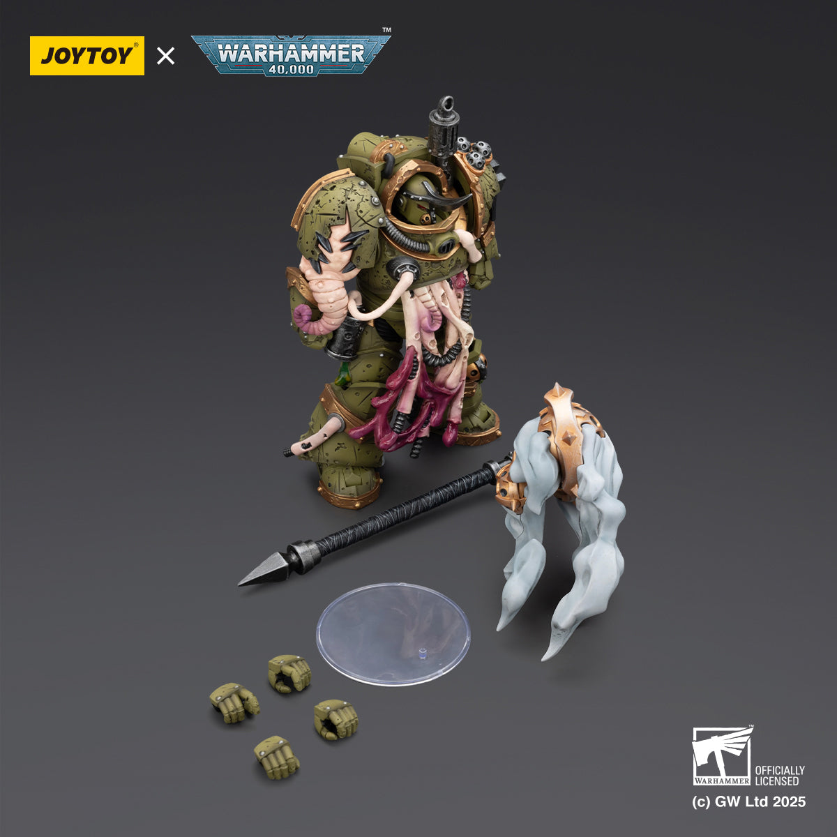 JOYTOY Warhammer Death Guard Blightlord Terminator & Plague Marine Icon bearer with Boltgun and Plague knife 1/18 Scale Action Figure