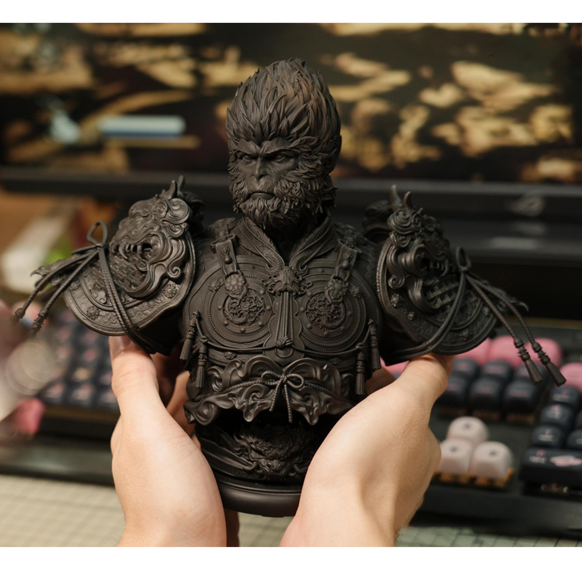 TaiChi Studio, Black Intelligent Stone Monkey, Statue