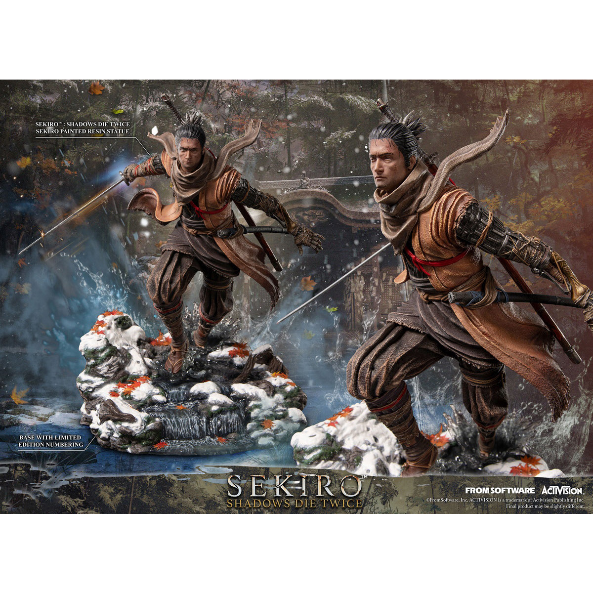 First 4 Figures Shadows Die Twice - Sekiro Wolf Art Statue