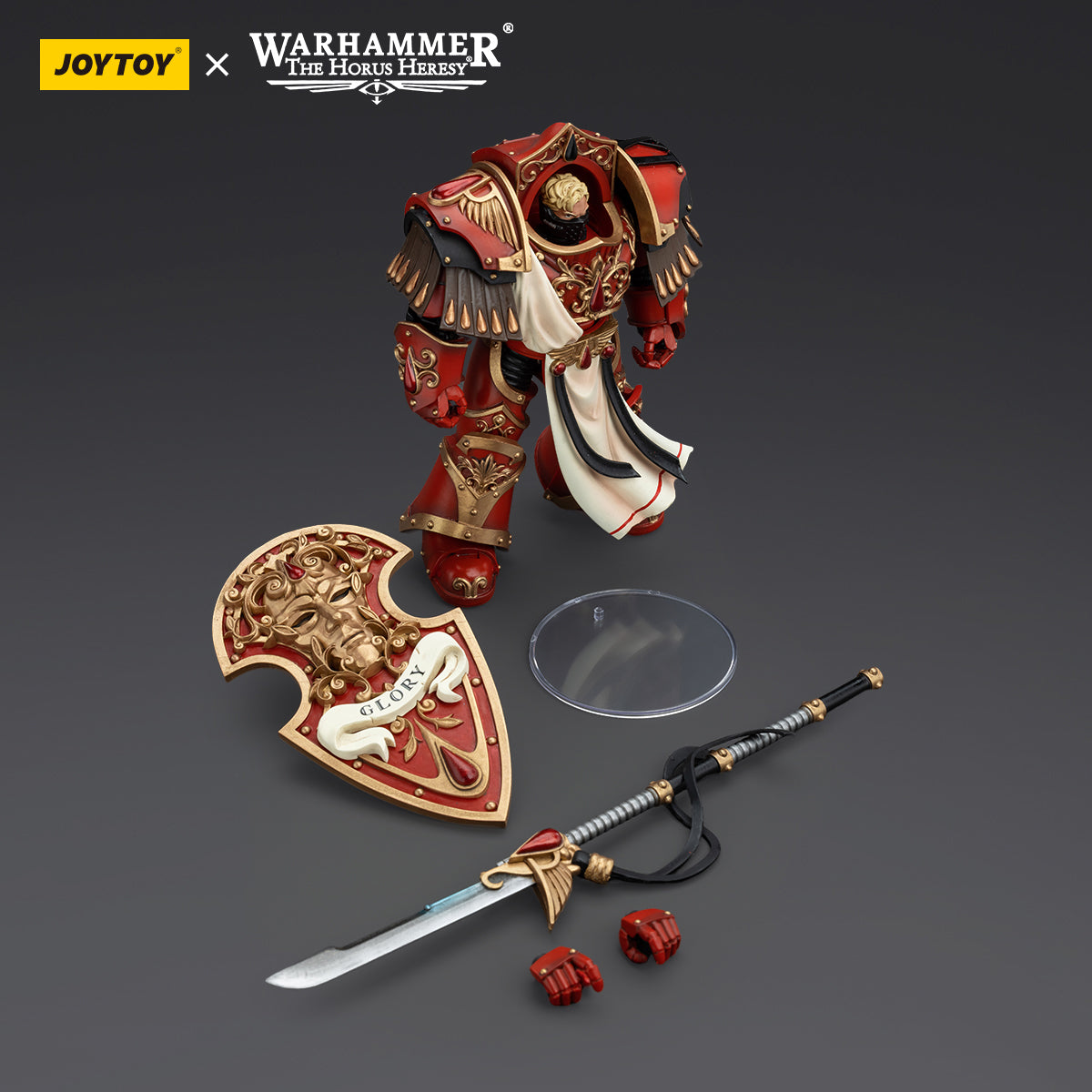 Figurine articulée Crimson Exemplar de l'escouade des Crimson Paladins de Blood Angels de Warhammer The Horus Heresy de JOYTOY