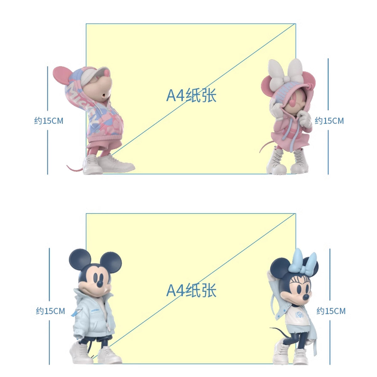 MORSTORM Coat Mickey + Cowboy Outfit Minnie + Sweatshirt Minnie + Sweatshirt Mickey Art Figurine