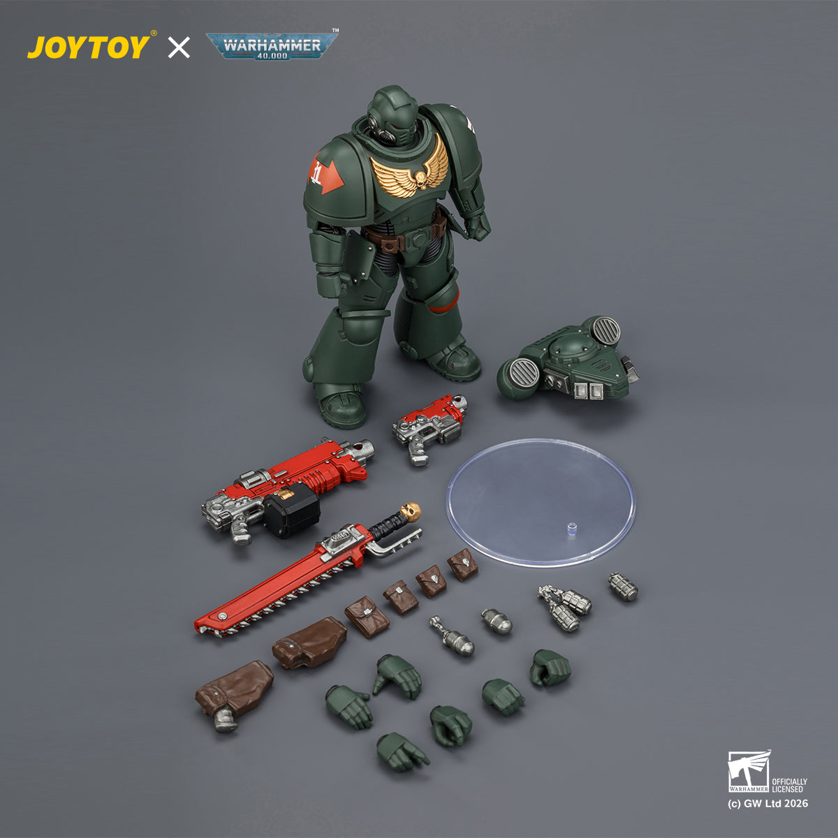 JOYTOY Warhammer 40k Black Templars/Raven Guard/White Scars/Salamanders/Dark Angels/Space Wolves/Imperial Fists/Iron Hands/Blood Angels/Ultramarines Intercessor Bolt Rifle Bolt Pistol Chainsword