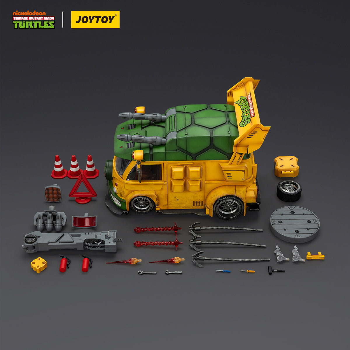 JOYTOY TMNT-Roadkill Rodney & TMNT-Turtle Van 1/18 Scale Fit TMNT Seri