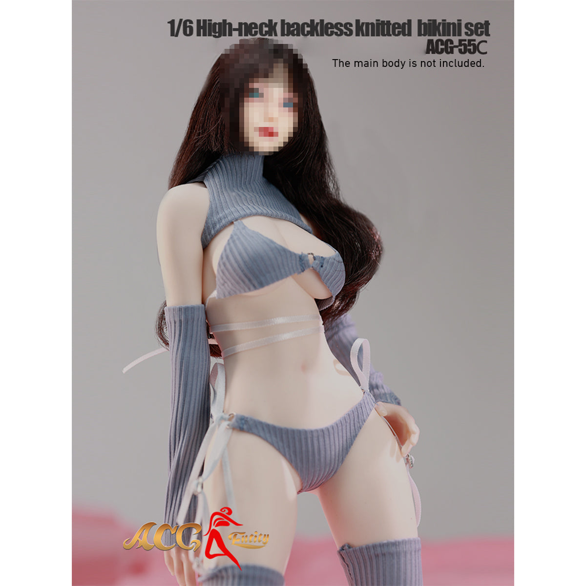 JIAOUDOLL High-Neck Backless Knitted Sweater Bodysuit Open Back Leotard (ACG-55) Fits 1/6 Scale 12 TBLeague/Jiaou Doll Action Figures