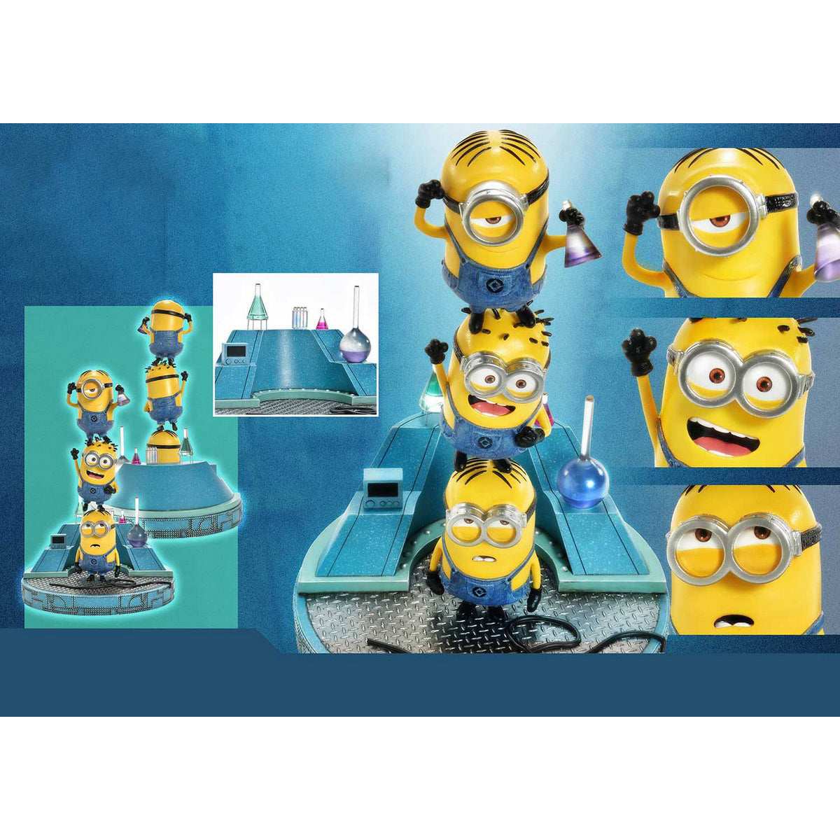 Prime 1 Studio, Minions Trio with Laboratory Base, Statue Figurine