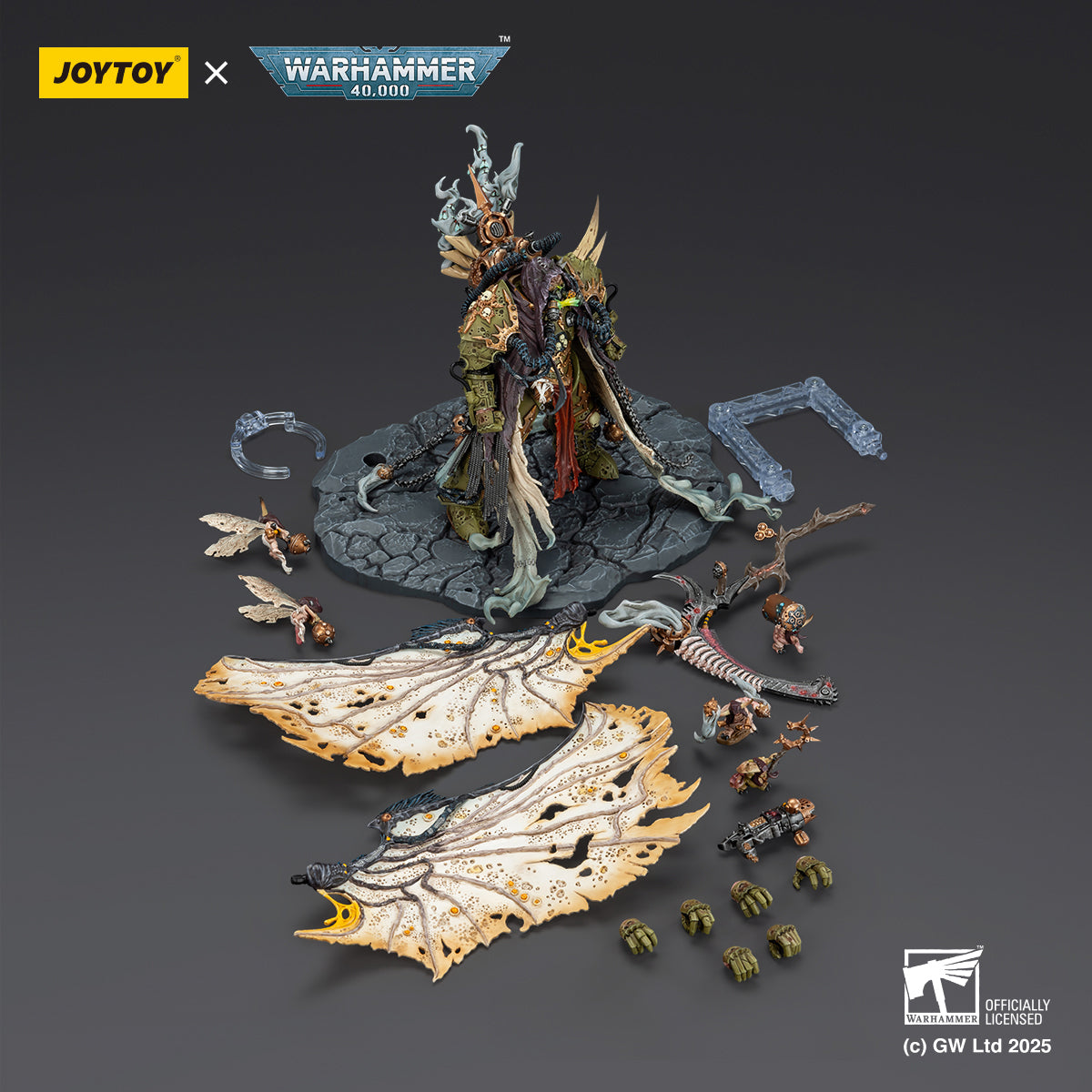 JOYTOY JT02564 Mortarion Daemon Primarch of Nurgle with Ancient weapons 'The Lantern' and 'Silence' 1/18 Scale Action Figure