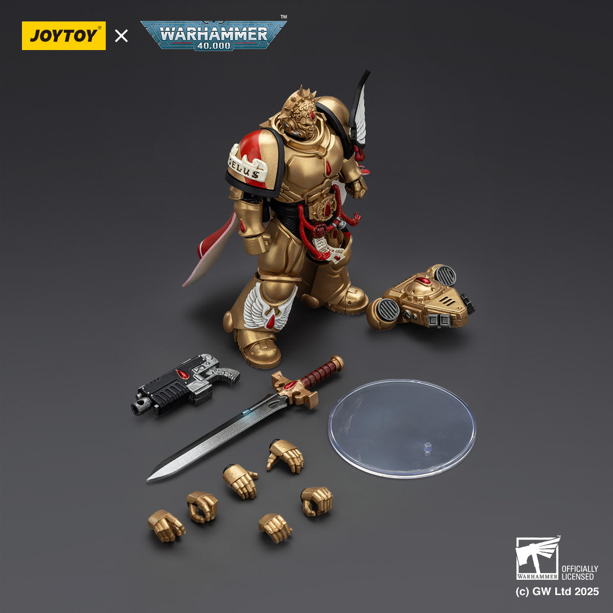 (Only Shipped to the US) JOYTOY Warhammer 40,000 Blood Angels Captain with Heavy Bolt Pistol & Power Sword JT01796 1/18 Scale Action Figure