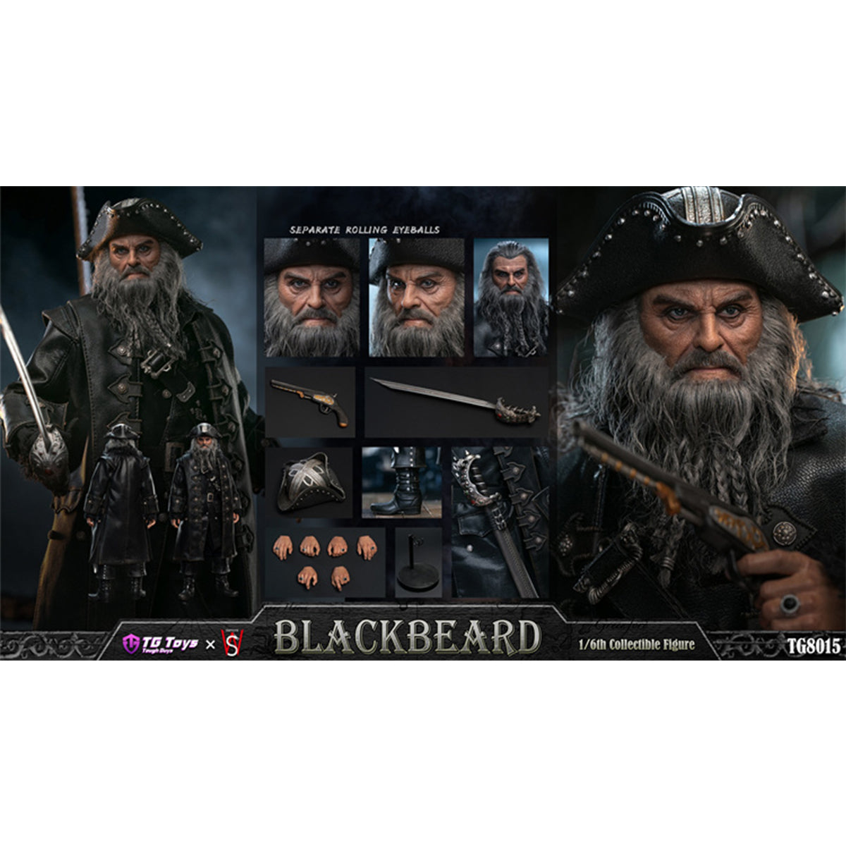 TGTOYS, Blackbeard, Movable Eyes for Action Figure Full Set