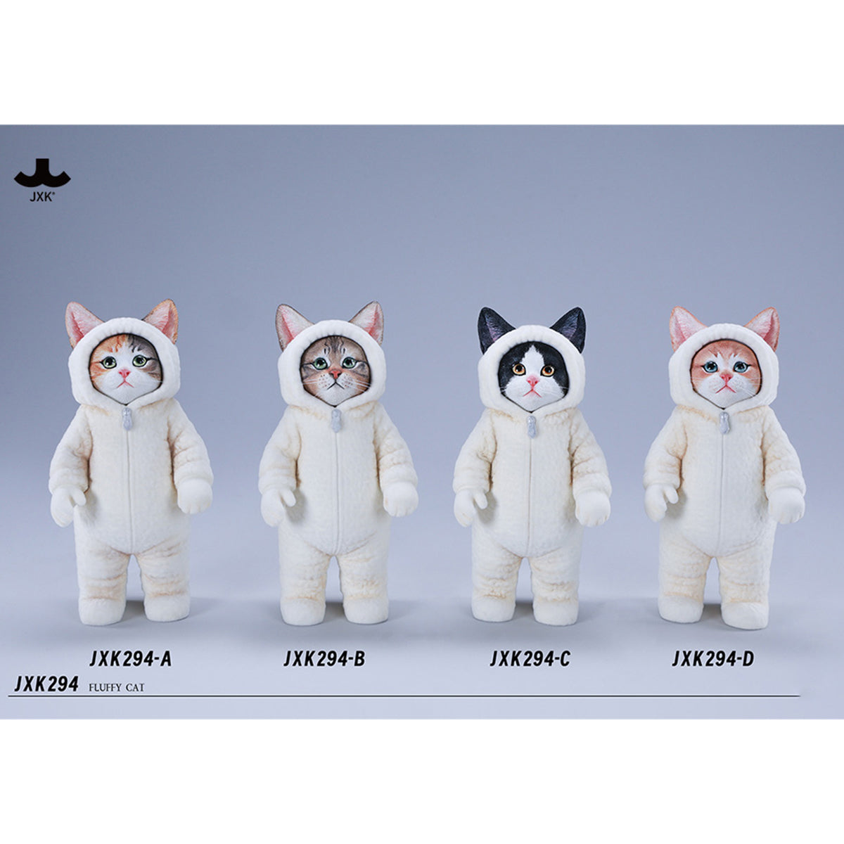 JXK, Fluffy Cat, Static Animal Figurine
