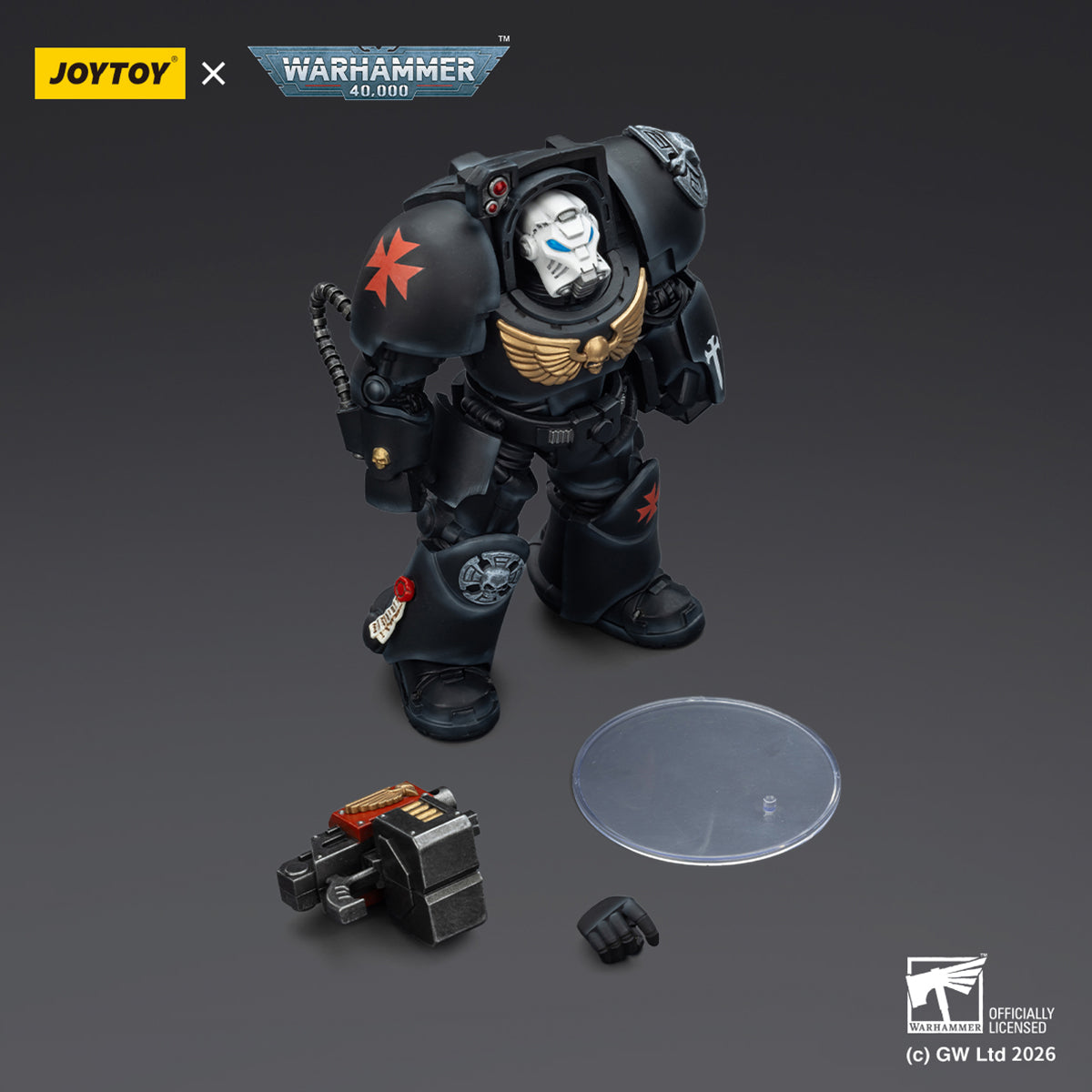 JOYTOY Warhammer 40,000 Black Templars Terminator with Power Fist and Assault Cannon & with Power Fist and Storm Bolter & with Power Sword and Storm Bolter Action Figure