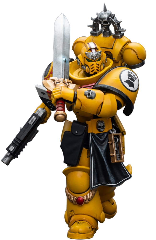 HiPlay JoyToy Warhammer 40K Collectible Figure: Imperial Fists Lieutenant with Power Sword 1:18 Scale Action Figures