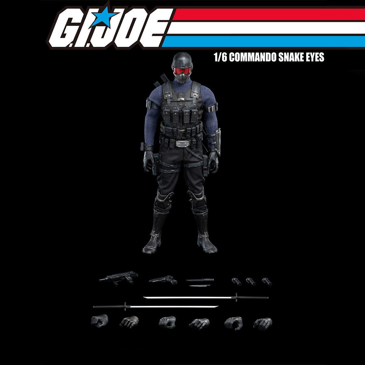 HiPlay Threezero: G.I. Joe Figzero Commando Snake Eyes,  Action Figurine