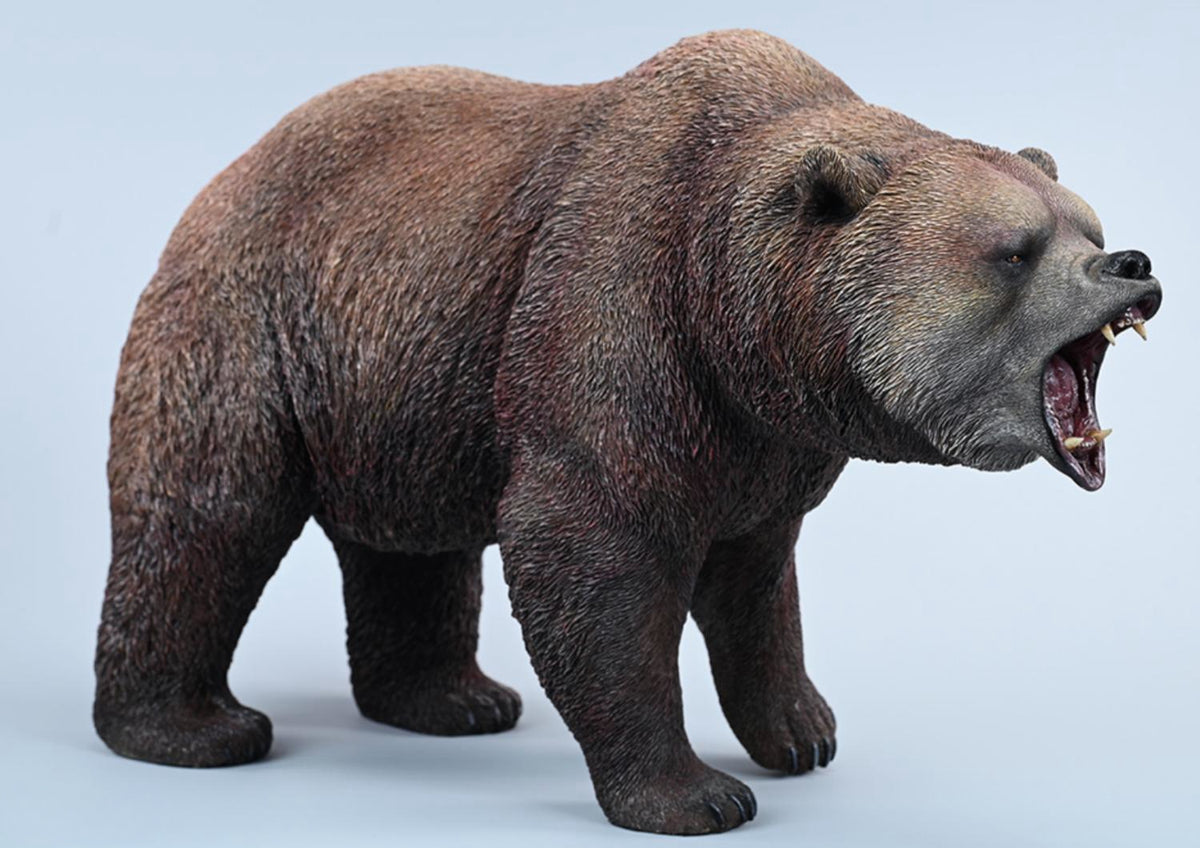 JXK Collectible Bear Figure: Brown Bear 2.0, Expertly Hand-Painted, Lifelike, Safe Resin Miniature Animal Figurine