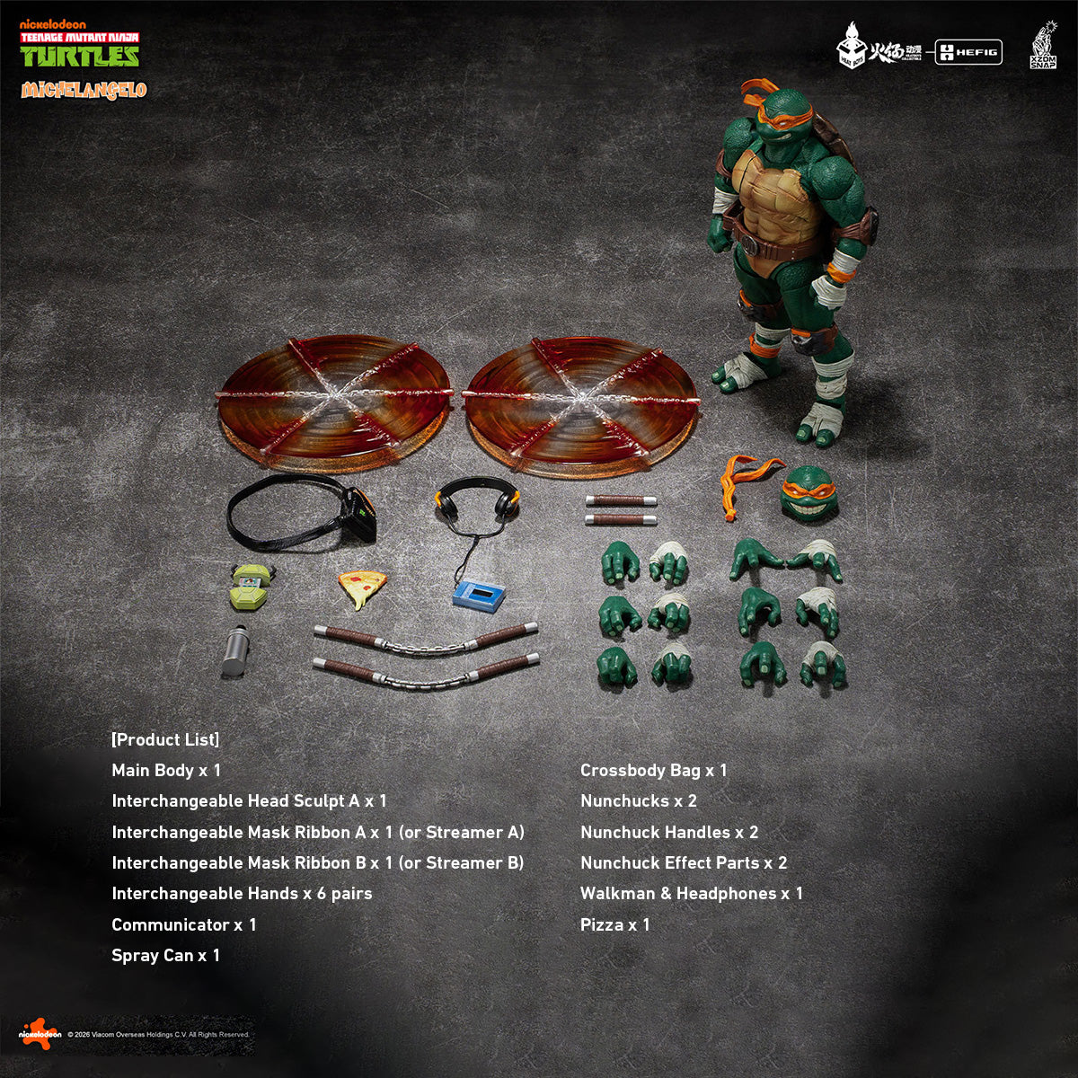 HEATBOYS HEFIG Teenage Mutant Ninja Turtles Series Michelangelo (HB0105) 1/12 Scale Action Figure