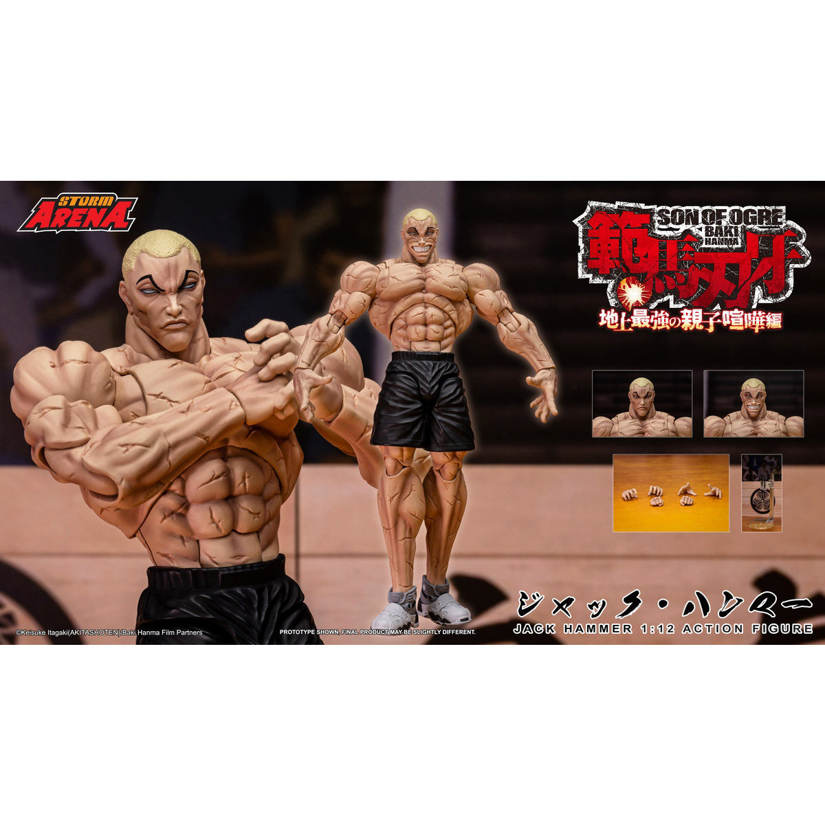 STORM ARENA Baki Hanma: Son of Ogre Storm Arena Jack Hammer BHSA04 1/12 Scale Action Figure