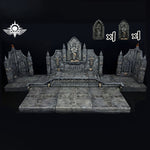 Xinglan Workshop 1/12 diorama base — Modular gothic walls and tiled floor layout