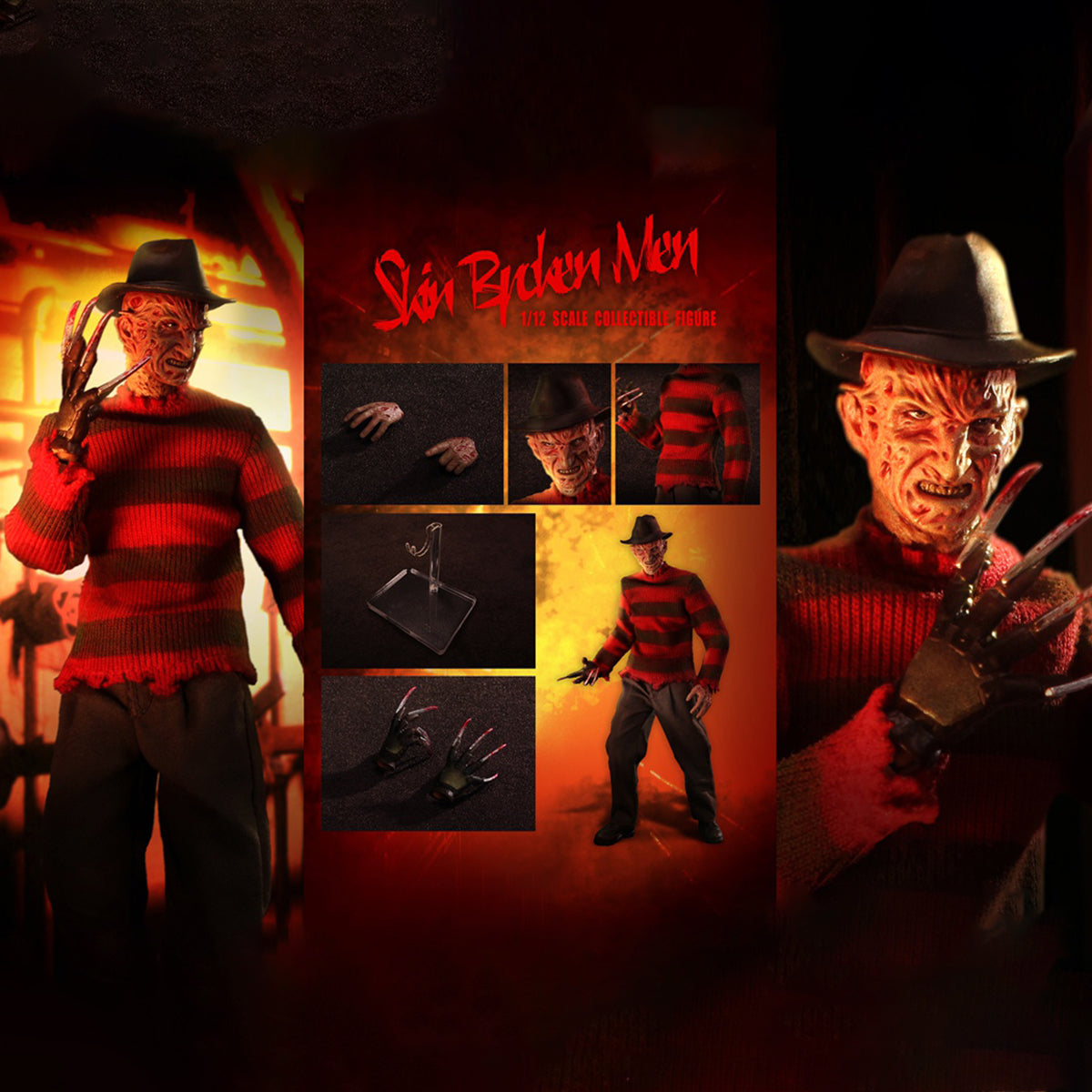 Play One twelve skin broken men, Horror Style, Action Figure Full Set