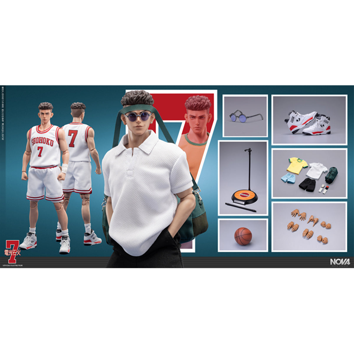 NOVA Studio 1/6 No.7 Basketball Player Slam Dunk Ryota Miyagi Lightning Flash Action Figures