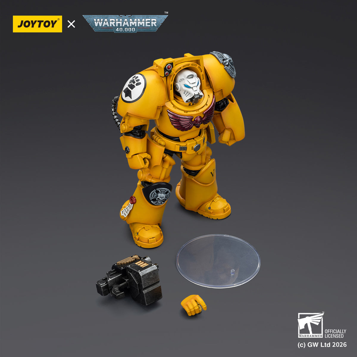JOYTOY Warhammer 40,000 Imperial Fists Terminator with Power Fist and Assault Cannon & with Power Fist and Storm Bolter & with Power Sword and Storm Bolter Action Figure