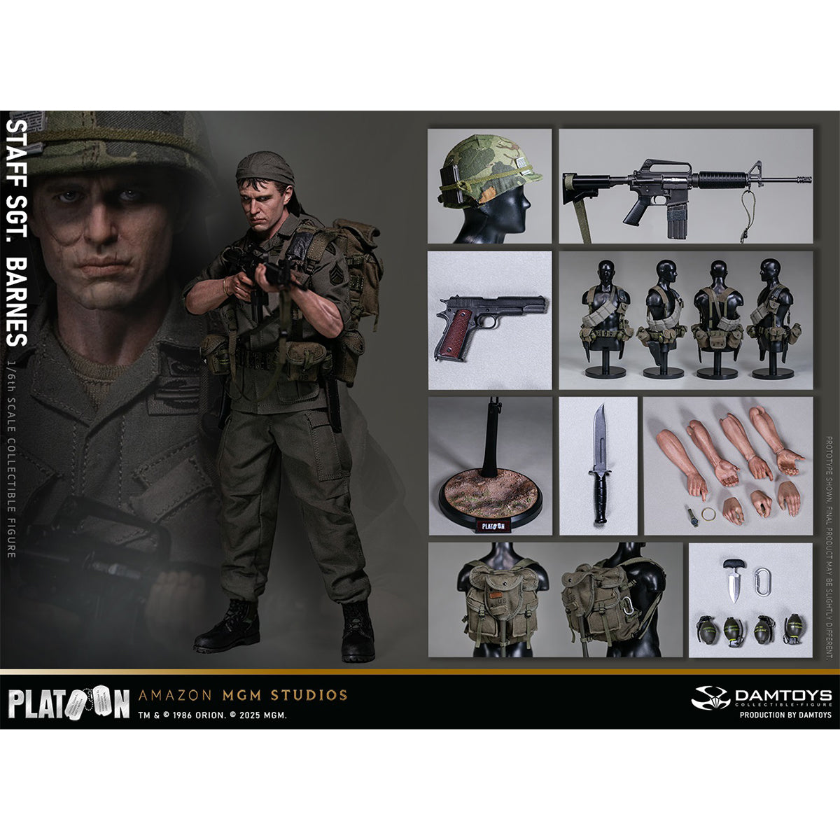 DAMTOYS NO.DMS045 Field Platoon U.S. Army Sergeant Barnes (Vietnam) 1/6 Scale Action Figure