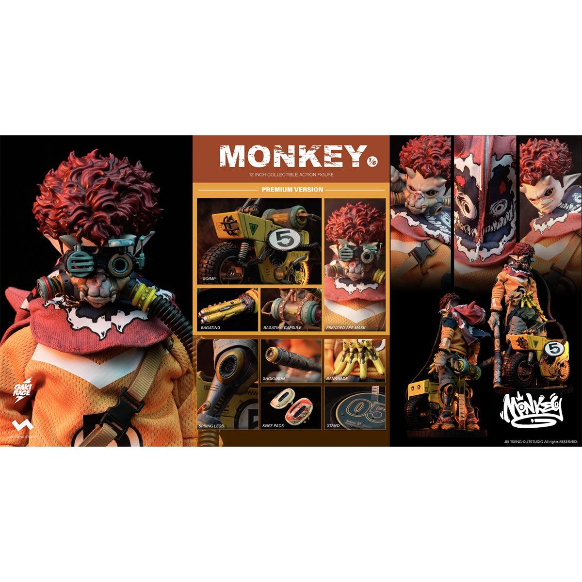 JTstudio, Gakirace Monkey Premium Ver, Deluxe Version, Action Figure Full Set