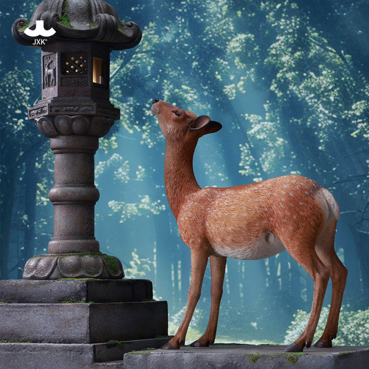 JXK Nara Deer Static Expertly Hand-Painted Lifelike Animal Figurine