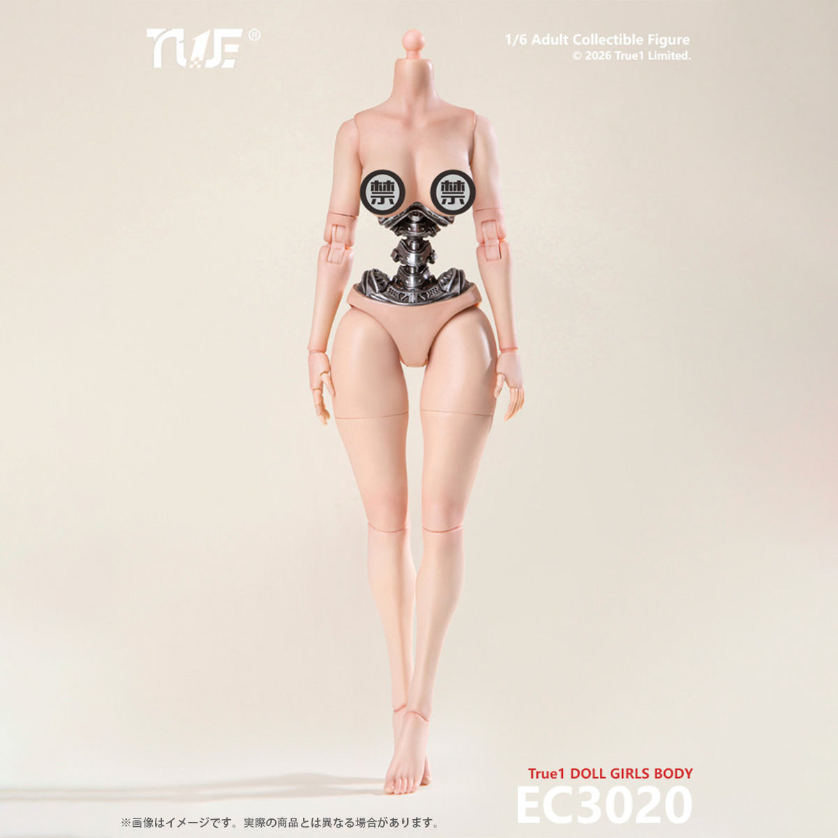 True1Toys Cyborg EC3020 Large Breast Pale Skin Tone Semi-Mechanical Female Android Body 1/6 Scale for 12 Inch Action Figures