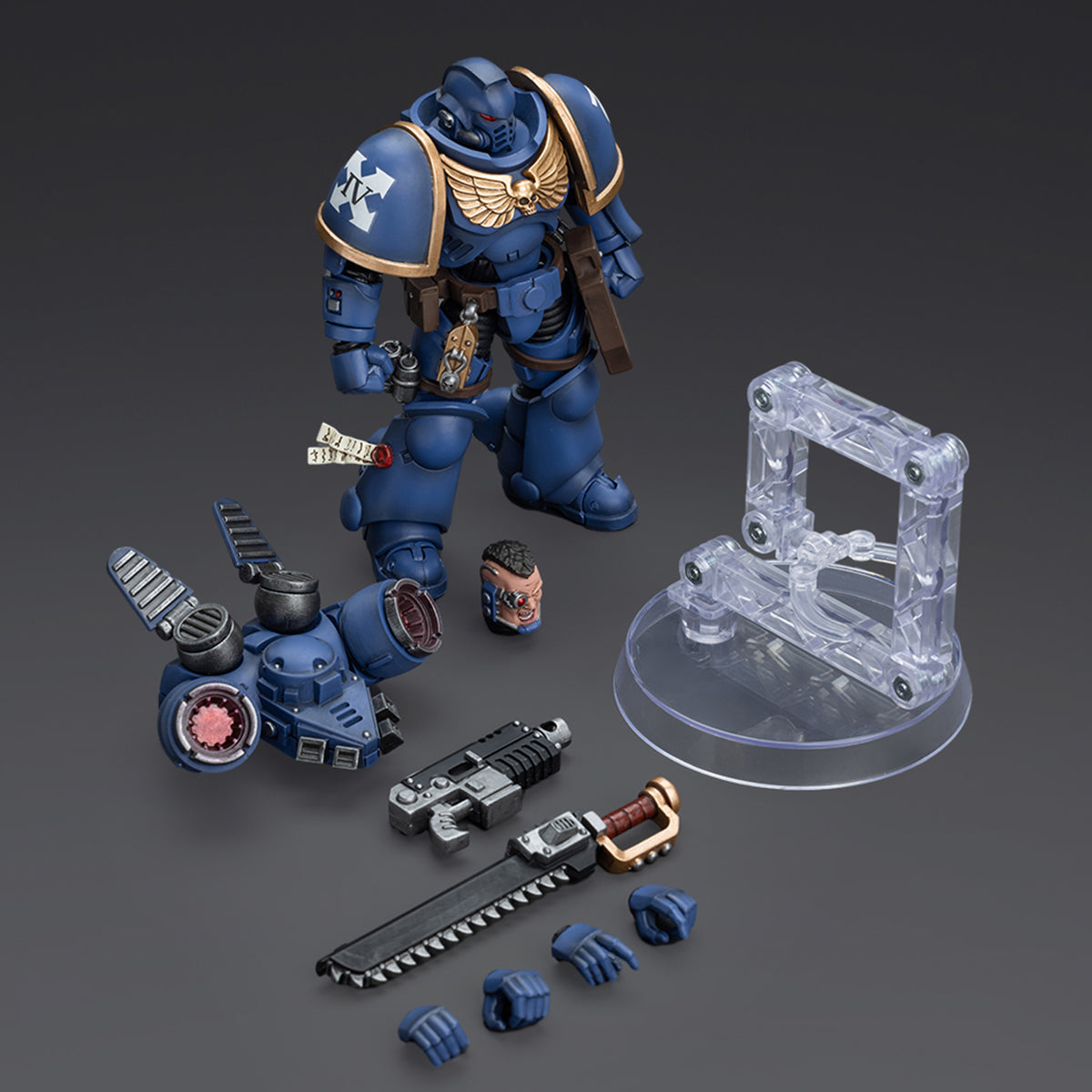 HiPlay JoyToy Warhammer 40K Collectible Figure: Ultramarines Jump Pack Intercessors Intercessor 2 1:18 Scale Action Figures JT4393