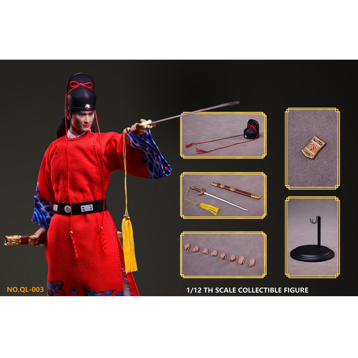 QIANLONG TOYS, Song Dynasty Bao Zheng, Bao Qing tian & Gong Sun Ce & Southern Knight Zhan Zhao, Action Figures