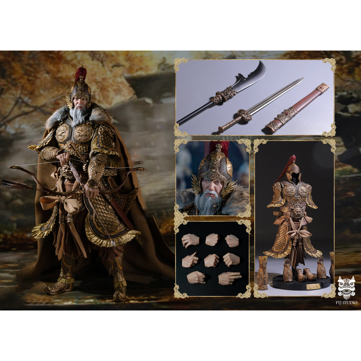 FYJ-STUDIO FYJ 002 Three Kingdoms General Of The Western Expedition Huang Zhong Bow And Arrow Falcon 1/6 Scale Action Figure