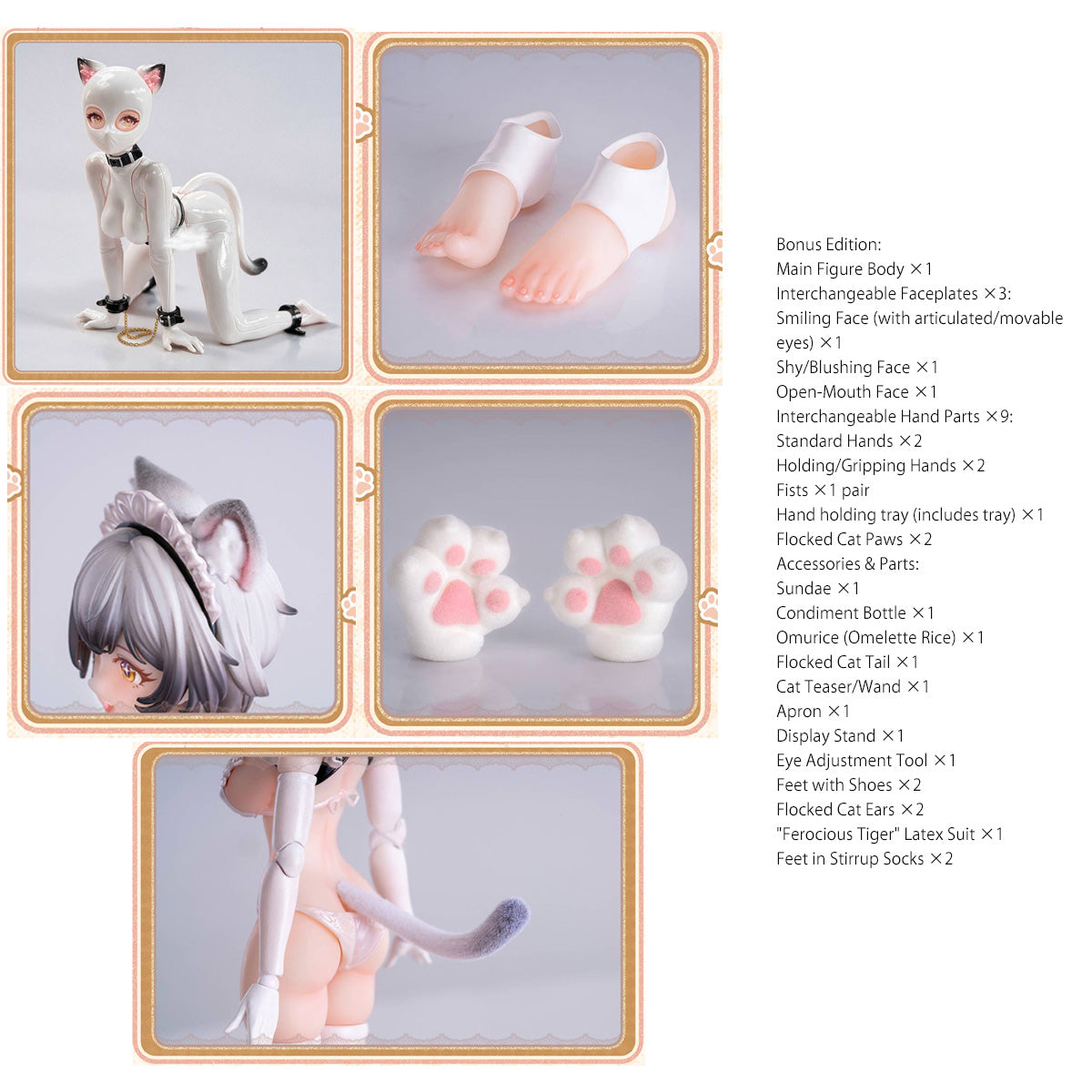BearPanda x EIIFOX Little Pudding Cat Maid 1/12 Scale Articulated Anime Action Figure